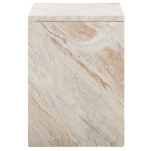 Safavieh Udo Marble Side Table - Elegant T-Shaped Design, Genuine Grey-Brown Stone For Modern Decor Style ACC3734A