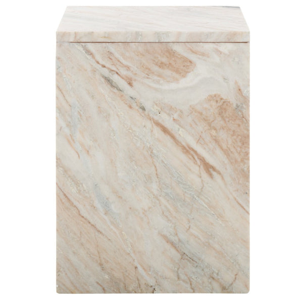 Safavieh Udo Marble Side Table - Elegant T-Shaped Design, Genuine Grey-Brown Stone For Modern Decor Style ACC3734A