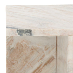 Safavieh Udo Marble Side Table - Elegant T-Shaped Design, Genuine Grey-Brown Stone For Modern Decor Style ACC3734A