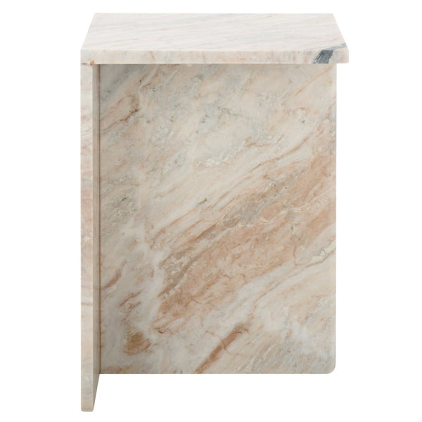 Safavieh Udo Marble Side Table - Elegant T-Shaped Design, Genuine Grey-Brown Stone For Modern Decor Style ACC3734A