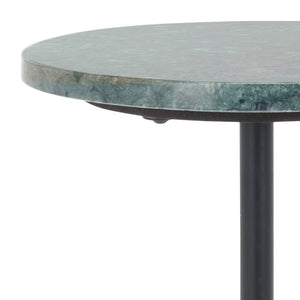 Safavieh Karik Round Side Table - Luxurious Dark Green Marble Top With Chic Metal Base For Modern Spaces ACC3735A