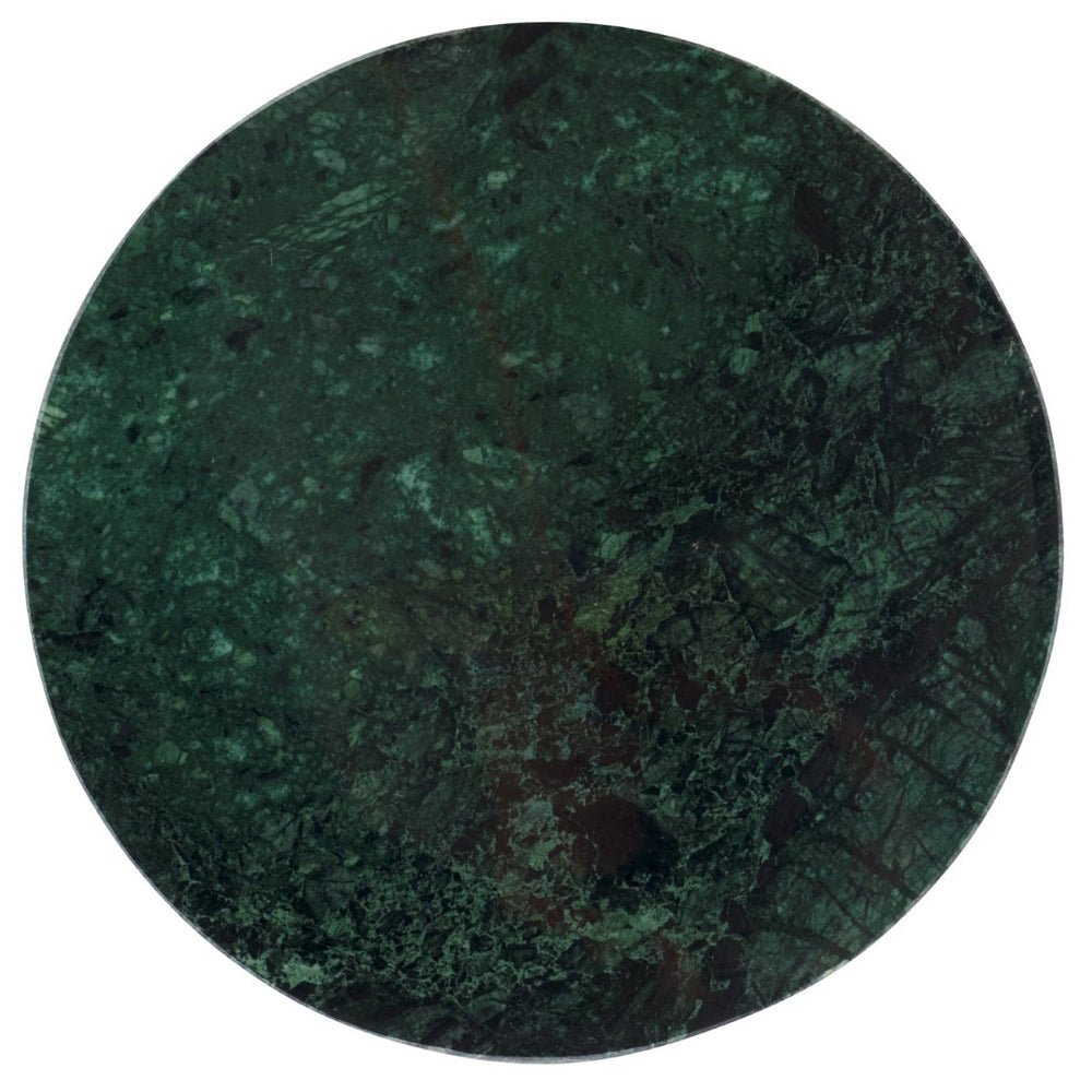 Safavieh Karik Round Side Table - Luxurious Dark Green Marble Top With Chic Metal Base For Modern Spaces ACC3735A
