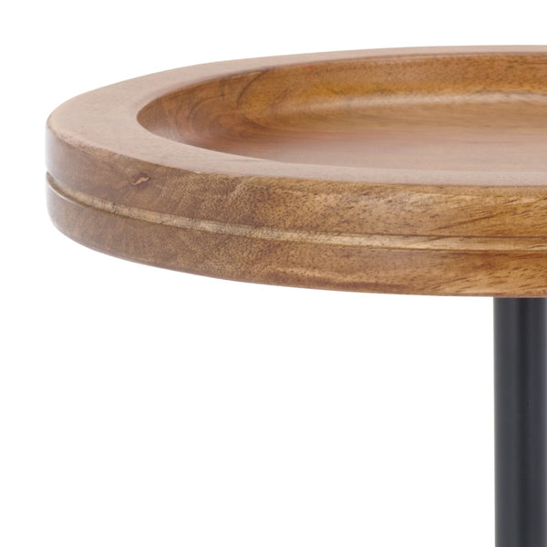 Safavieh Elisabeth Round Side Table - Elegant Mango Wood & Marble Accent For Modern Living Spaces And Decor ACC3736A