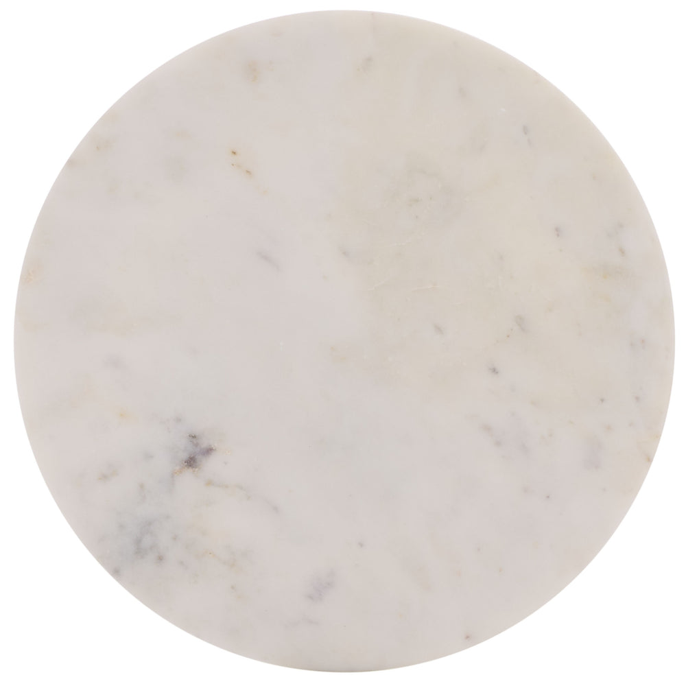 Safavieh Sanji Round Accent Table - Elegant Marble Top With Sturdy Wooden Base For Stylish Living Spaces White ,Black Marble And Wood Acc3737b