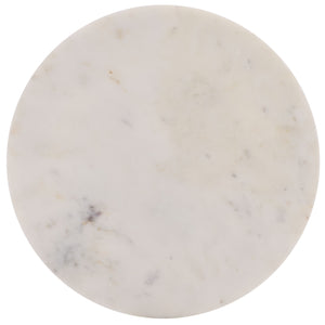 Safavieh Sanji Round Accent Table - Elegant Marble Top With Sturdy Wooden Base For Stylish Living Spaces White ,Brown Marble And Wood Acc3737a