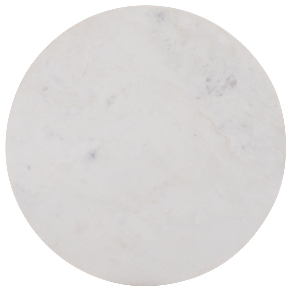 Safavieh Sanji Round Accent Table - Elegant Marble Top With Sturdy Wooden Base For Stylish Living Spaces White ,Black Marble And Wood Acc3737b