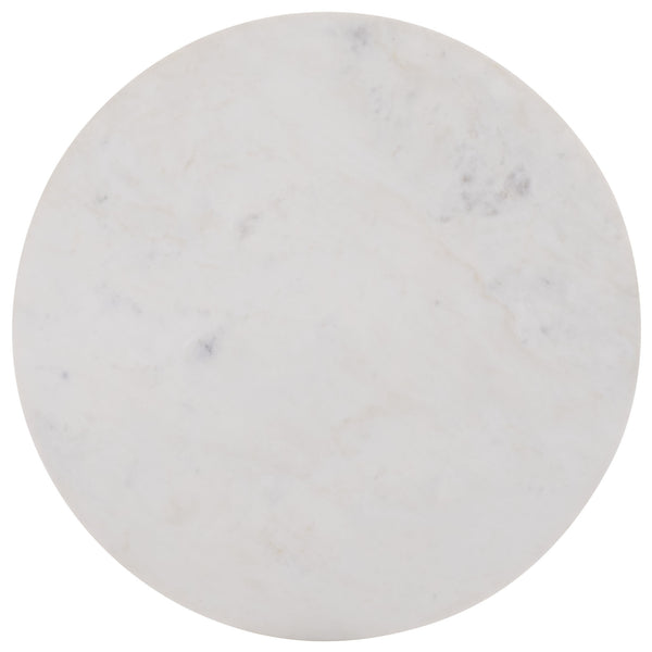 Safavieh Sanji Round Accent Table - Elegant Marble Top With Sturdy Wooden Base For Stylish Living Spaces White ,Black Marble And Wood Acc3737b