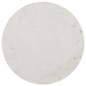 Safavieh Kappie Round Accent Table - Elegant Marble Top With Mango Wood Base For Timeless Home Decor Style White ,Dark Brown Marble And Mango Wood Acc3738b