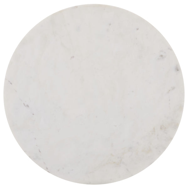 Safavieh Kappie Round Accent Table - Elegant Marble Top With Mango Wood Base For Timeless Home Decor Style White ,Dark Brown Marble And Mango Wood Acc3738b