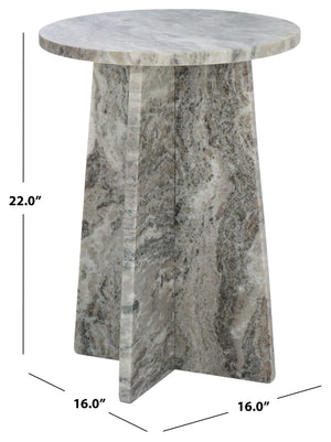 Safavieh Mariabelle Marble Side Table - Elegant Grey & Green Design, Durable Luxury For Any Decor Style Grey ,Green Solid Greenish Grey Marble Acc3740a