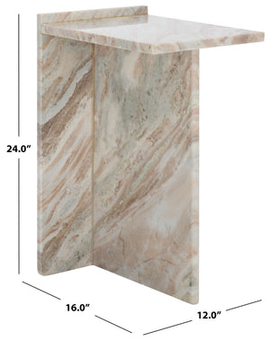 Safavieh Shivianna Luxurious Marble Side Table – Elegant Brown & Grey Accent Piece For Modern Interiors ACC3741A