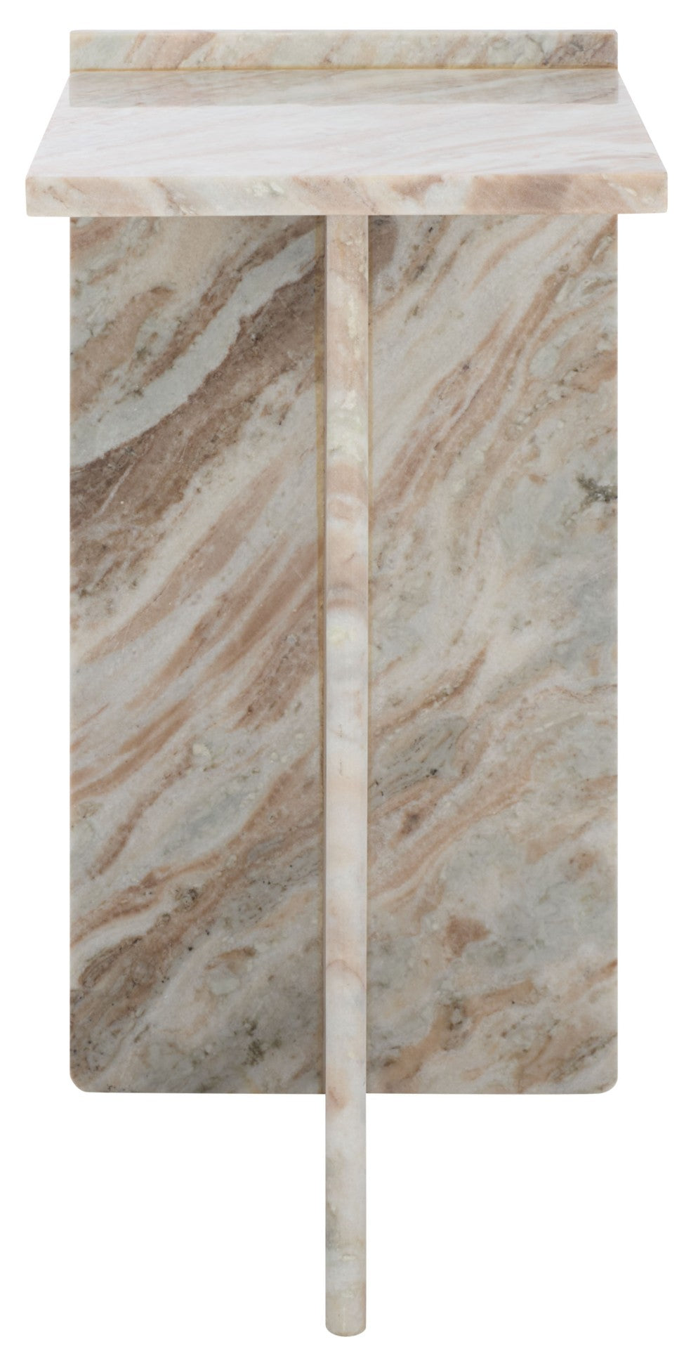 Safavieh Shivianna Luxurious Marble Side Table – Elegant Brown & Grey Accent Piece For Modern Interiors ACC3741A