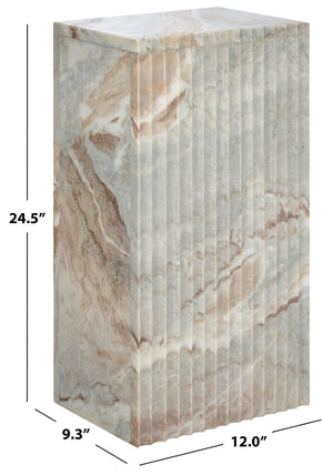 Safavieh Abriana Marble Side Table - Handcrafted Accent Piece With Stunning Brown & Grey Veining For Any Space ACC3744A