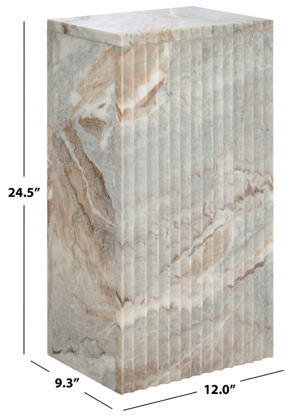 Safavieh Abriana Marble Side Table - Handcrafted Accent Piece With Stunning Brown & Grey Veining For Any Space ACC3744A