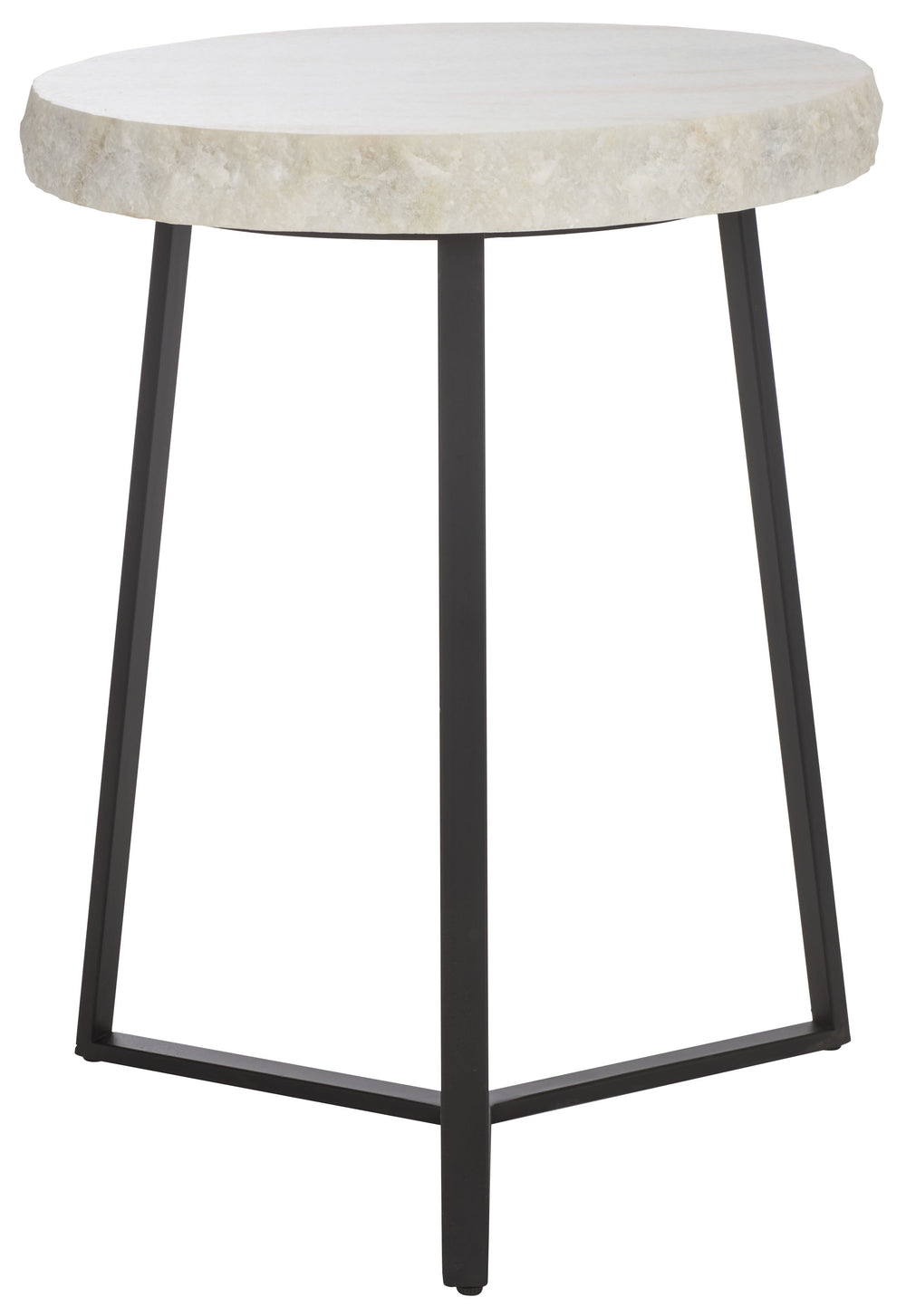 Safavieh Elenore Marble Side Table - Luxurious Cream Top With Elegant Black Legs For Stylish Home Décor Cream ,Black Solid White Rajnagar Marble Acc3745a