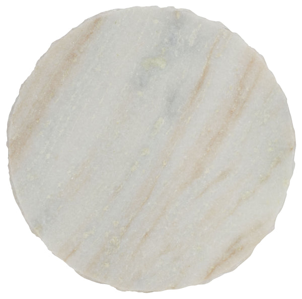 Safavieh Elenore Marble Side Table - Luxurious Cream Top With Elegant Black Legs For Stylish Home Décor Cream ,Black Solid White Rajnagar Marble Acc3745a