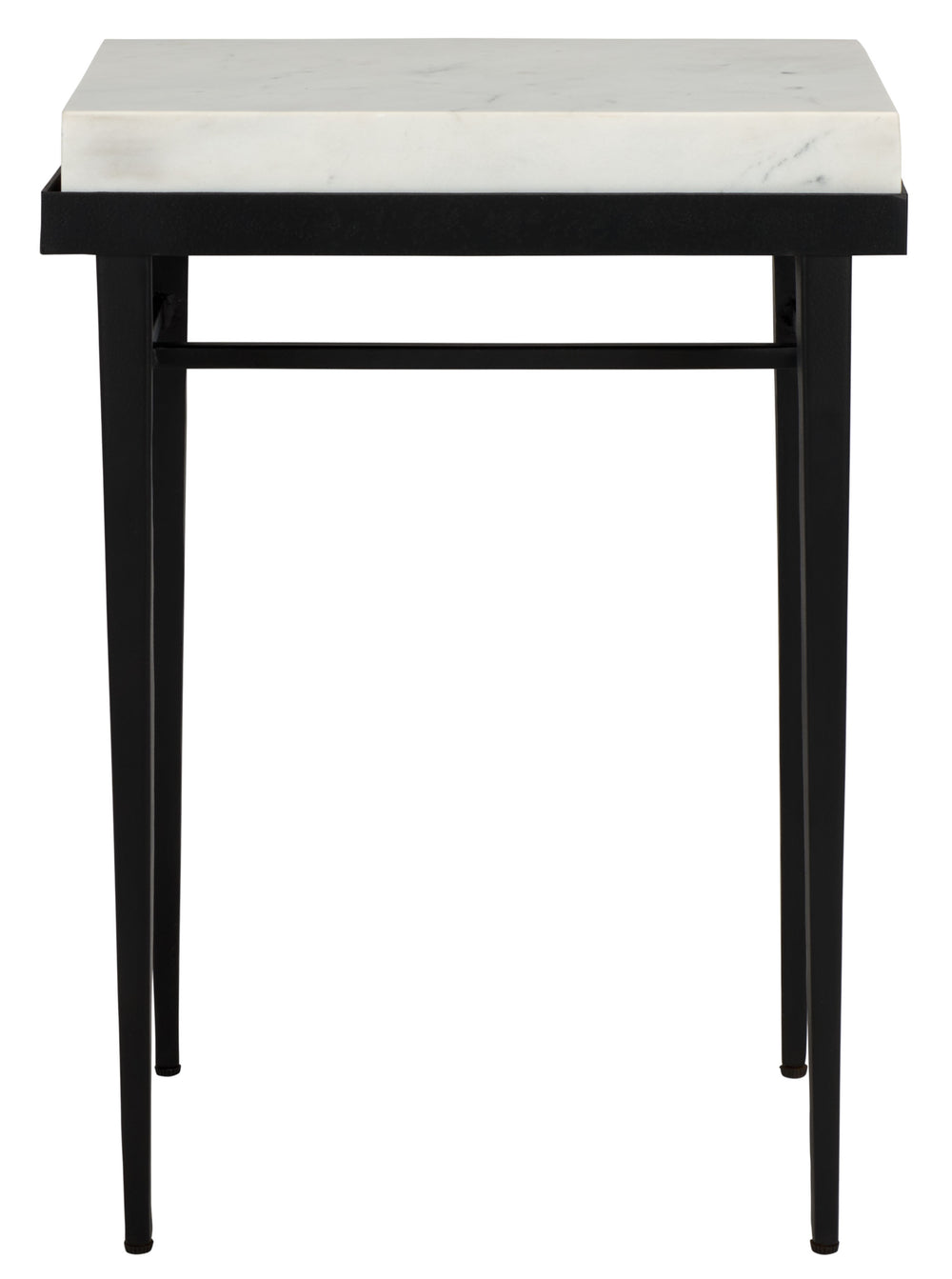 Safavieh Eldin Marble Side Table - Elegant Cream Top & Sleek Black Legs For Luxurious Home Décor Upgrade Cream ,Black Solid White Marble Acc3746a