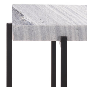 Safavieh Aloha Marble Side Table – Elegant Grey And Black Accent Table For Living Room Or Bedroom Decor ACC3748A