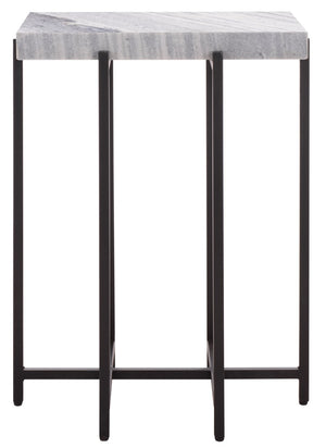 Safavieh Aloha Marble Side Table – Elegant Grey And Black Accent Table For Living Room Or Bedroom Decor ACC3748A
