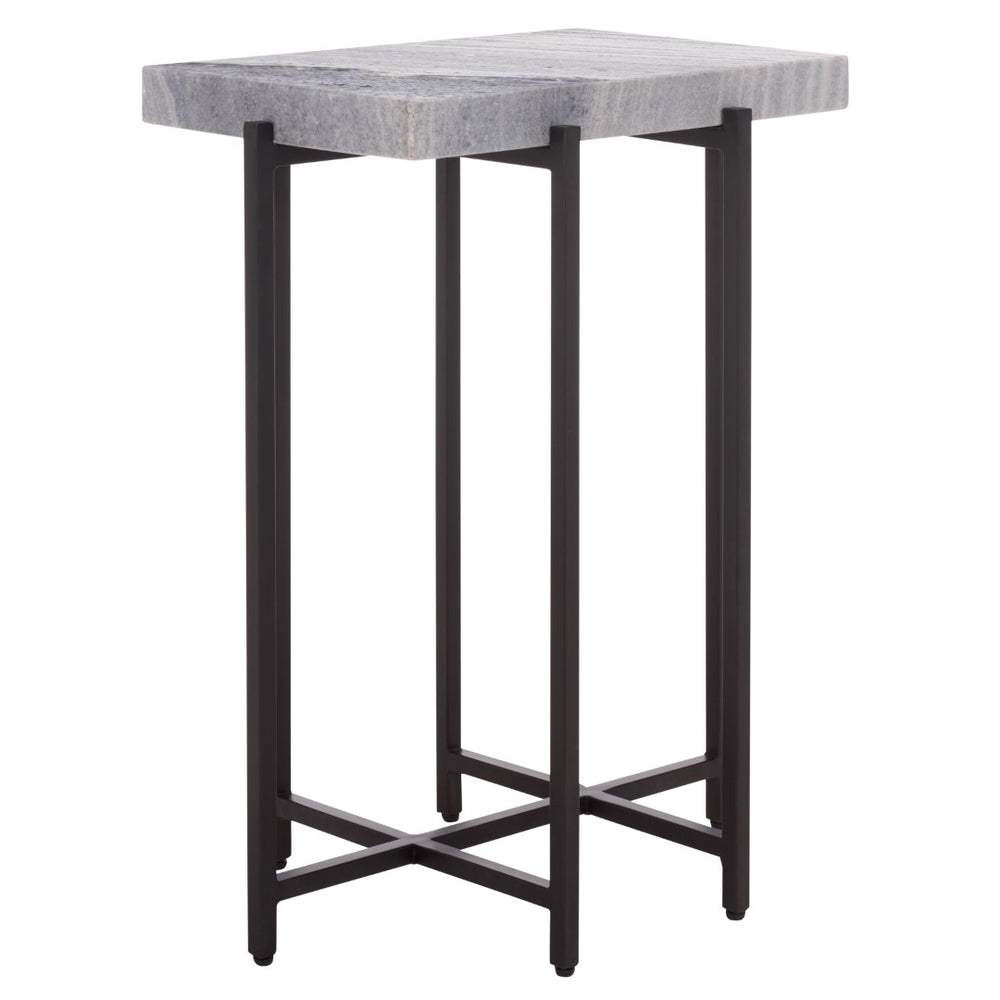 Safavieh Aloha Marble Side Table – Elegant Grey And Black Accent Table For Living Room Or Bedroom Decor ACC3748A