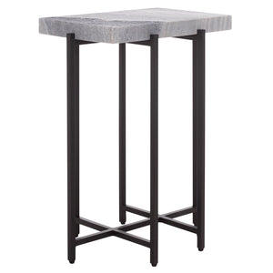 Safavieh Aloha Marble Side Table – Elegant Grey And Black Accent Table For Living Room Or Bedroom Decor ACC3748A