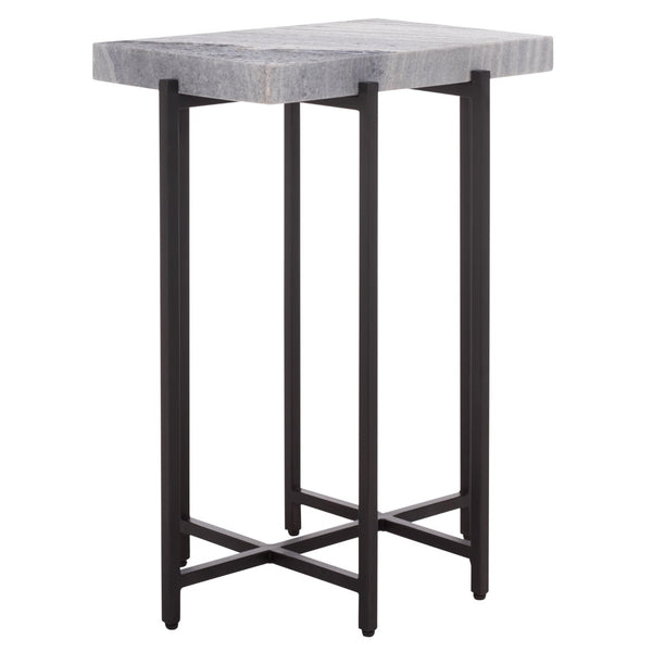Safavieh Aloha Marble Side Table – Elegant Grey And Black Accent Table For Living Room Or Bedroom Decor ACC3748A