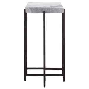 Safavieh Aloha Marble Side Table – Elegant Grey And Black Accent Table For Living Room Or Bedroom Decor ACC3748A
