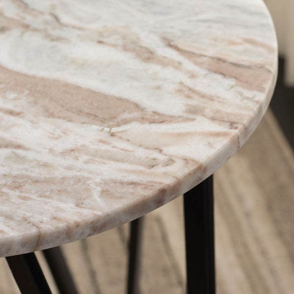 Safavieh Reni Marble Side Table - Elegant Modern Accent With Durable Metal Frame & Versatile Style For Any Room ACC3753A