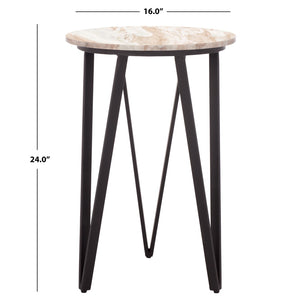 Safavieh Reni Marble Side Table - Elegant Modern Accent With Durable Metal Frame & Versatile Style For Any Room ACC3753A
