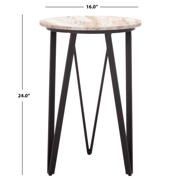Safavieh Reni Marble Side Table - Elegant Modern Accent With Durable Metal Frame & Versatile Style For Any Room ACC3753A