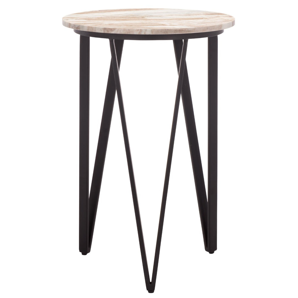 Safavieh Reni Marble Side Table - Elegant Modern Accent With Durable Metal Frame & Versatile Style For Any Room ACC3753A
