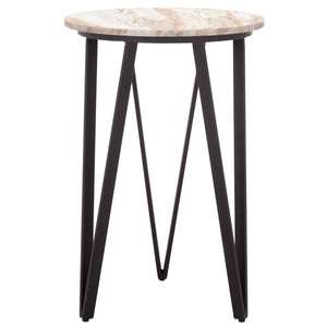 Safavieh Reni Marble Side Table - Elegant Modern Accent With Durable Metal Frame & Versatile Style For Any Room ACC3753A