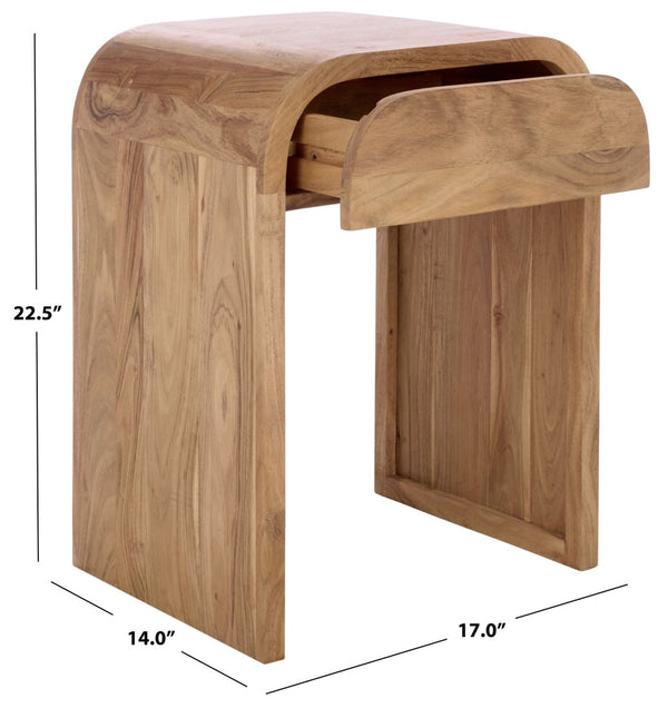 Safavieh Amaki Side Table - Solid Acacia Wood Accent Table For Small Spaces, Stylish & Functional Decor ACC3755A