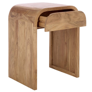 Safavieh Amaki Side Table In Natural Finish - Stylish Wooden Accent For Living Room & Bedroom Decor Natural Acacia Wood Acc3755a