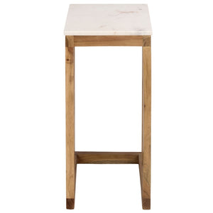 Safavieh Zinaida Genuine Marble Top Side Table with Wood Base for Modern Living Spaces ACC3757A