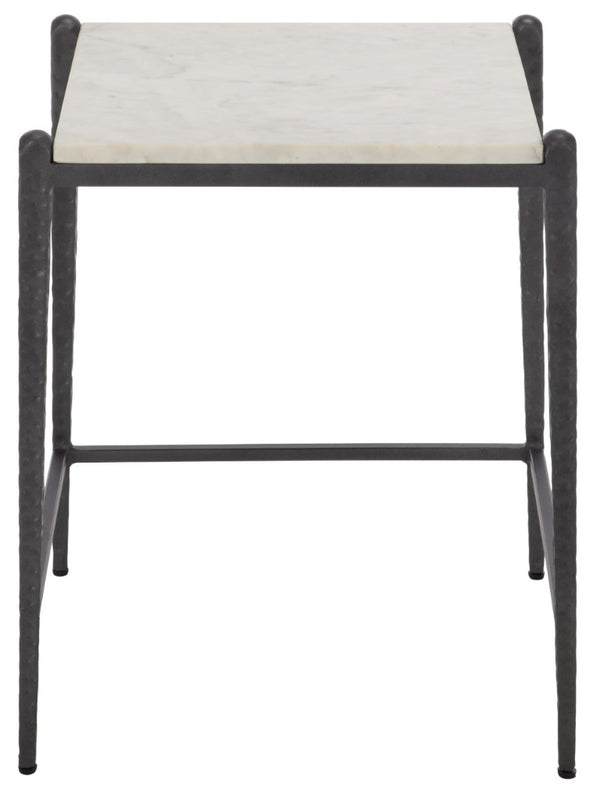 Safavieh Enzi White Marble Iron Leg Accent Table for Living Room Bedroom or Study Corner ACC3764A