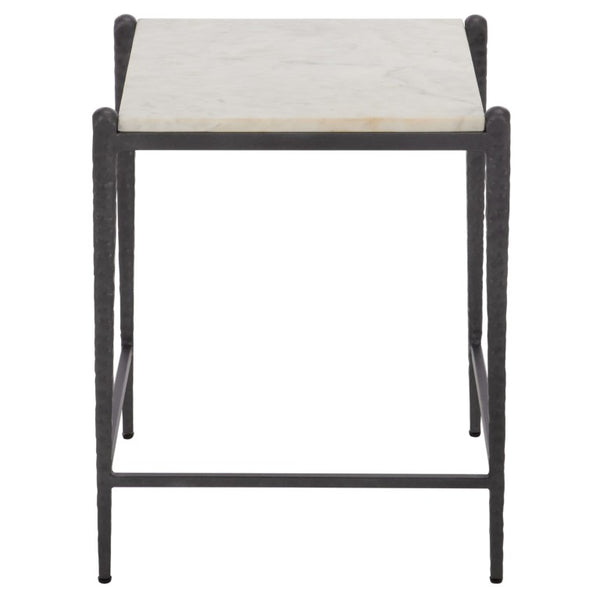 Safavieh Enzi White Marble Iron Leg Accent Table for Living Room Bedroom or Study Corner ACC3764A