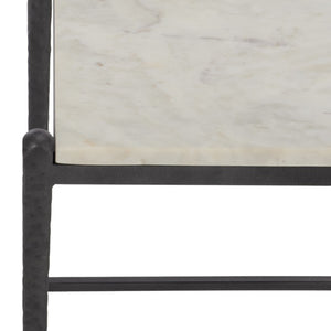 Safavieh Enzi White Marble Iron Leg Accent Table for Living Room Bedroom or Study Corner ACC3764A