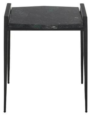 Safavieh Cari Green Marble Top Iron Frame Accent Table for Modern and Transitional Interiors ACC3765A