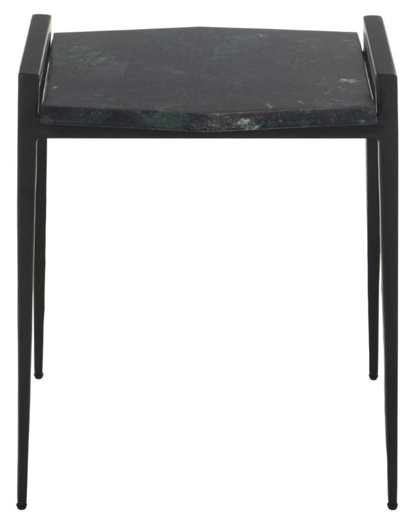 Safavieh Cari Green Marble Top Iron Frame Accent Table for Modern and Transitional Interiors ACC3765A