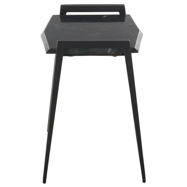 Safavieh Cari Green Marble Top Iron Frame Accent Table for Modern and Transitional Interiors ACC3765A