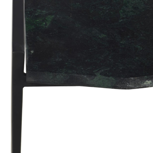 Safavieh Cari Green Marble Top Iron Frame Accent Table for Modern and Transitional Interiors ACC3765A