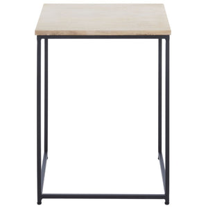 Safavieh Rue Marble Top Iron Accent Table Genuine Stone Surface for Modern Living Spaces ACC3766A