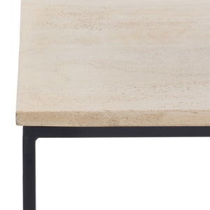 Safavieh Rue Marble Top Iron Accent Table Genuine Stone Surface for Modern Living Spaces ACC3766A