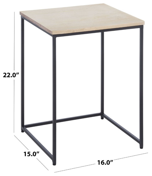 Safavieh Rue Marble Top Iron Accent Table Genuine Stone Surface for Modern Living Spaces ACC3766A