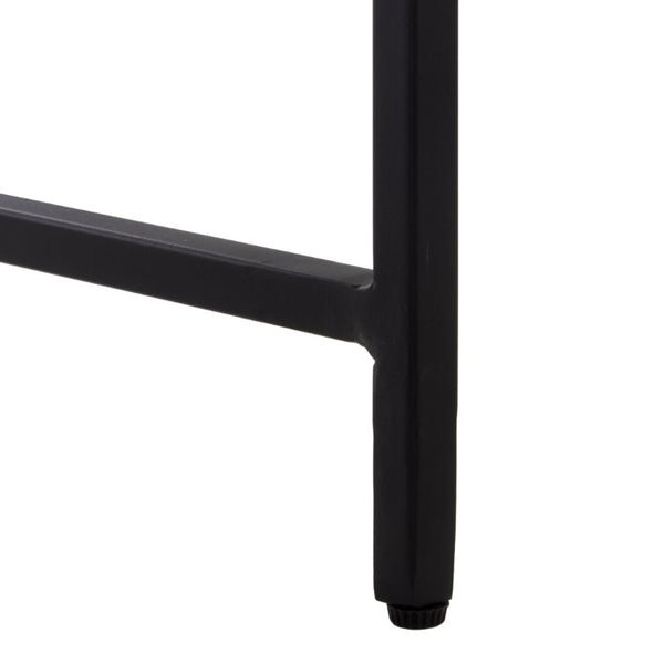 Safavieh Rizo Square Marble Top Accent Table with Geometric Black Iron Frame for Modern Spaces ACC3767A