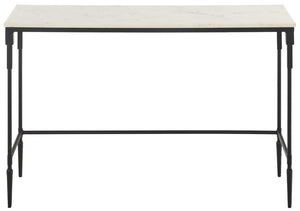 Safavieh Brooke White Marble and Black Iron Console Table for Entryways and Modern Interiors ACC3768A