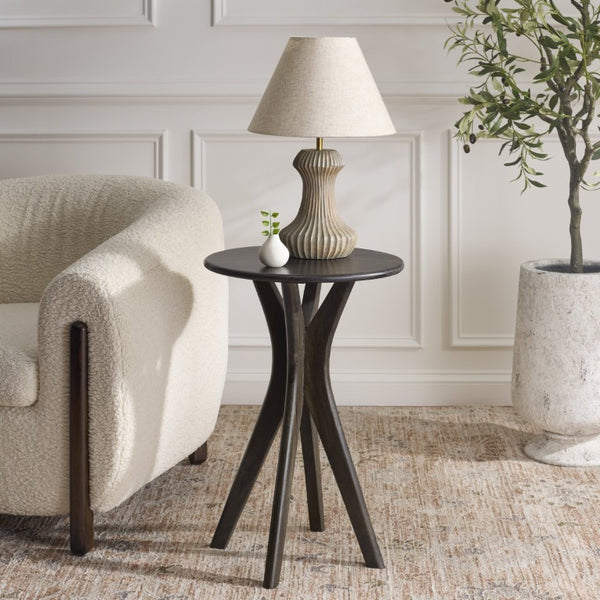 Safavieh Darden Solid Mango Wood Square End Table Earthy Grey Brown Finish for Living Rooms ACC3769A