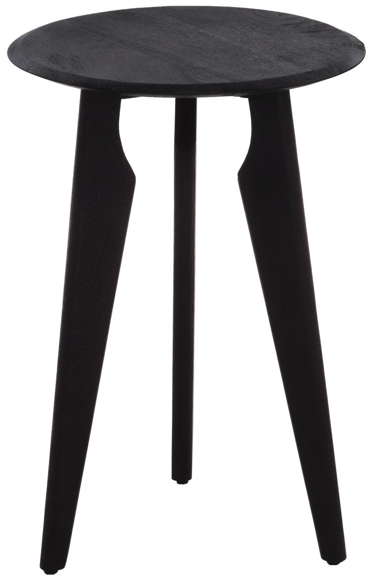 Safavieh Agnes Solid Mango Wood Accent Table Matte Black Finish for Living Room or Entryway ACC3770A