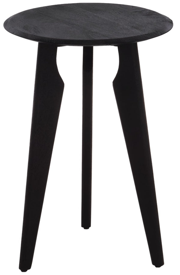 Safavieh Agnes Solid Mango Wood Accent Table Matte Black Finish for Living Room or Entryway ACC3770A